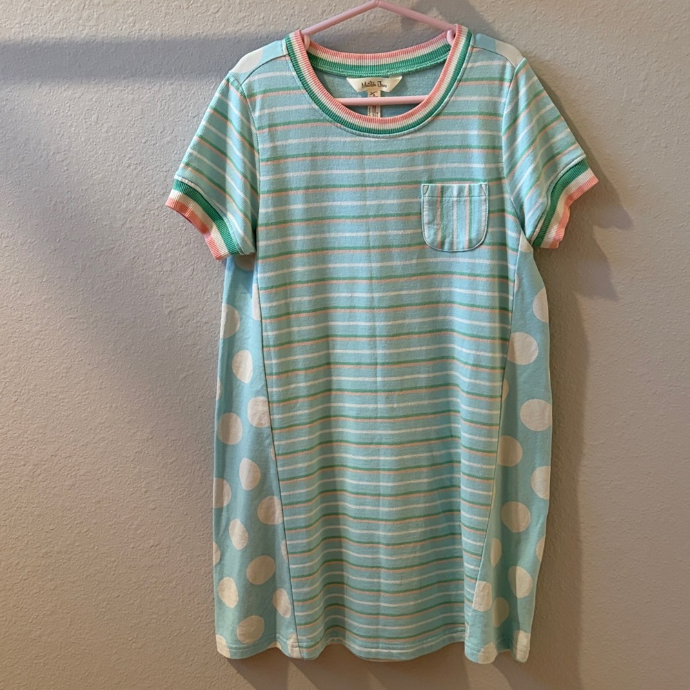 Matilda Jane Aqua Striped and Polka Dot Dress